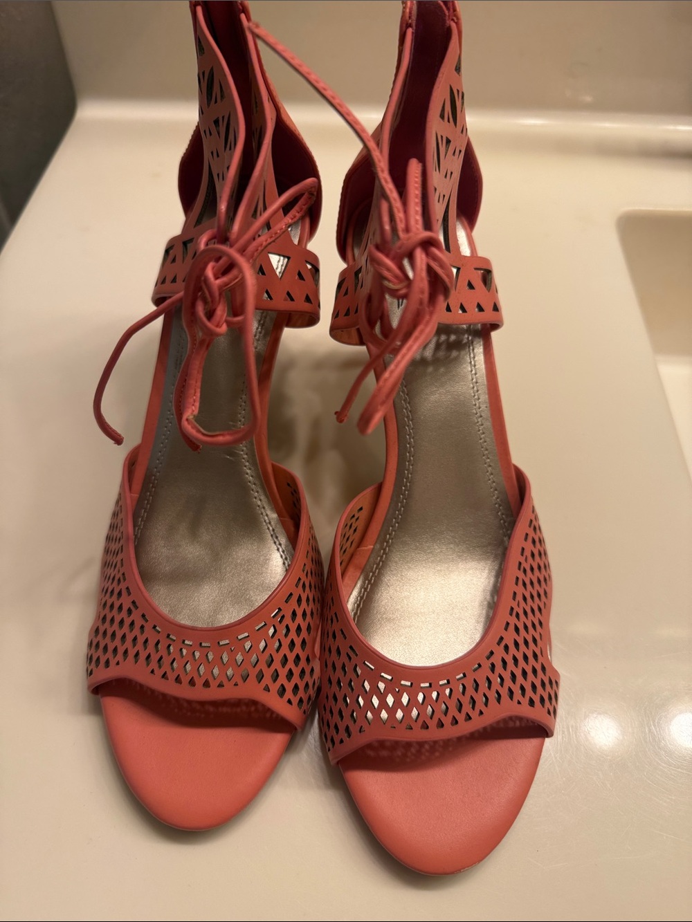 Impo Coral Cutout Lace-Up Sandal Heels